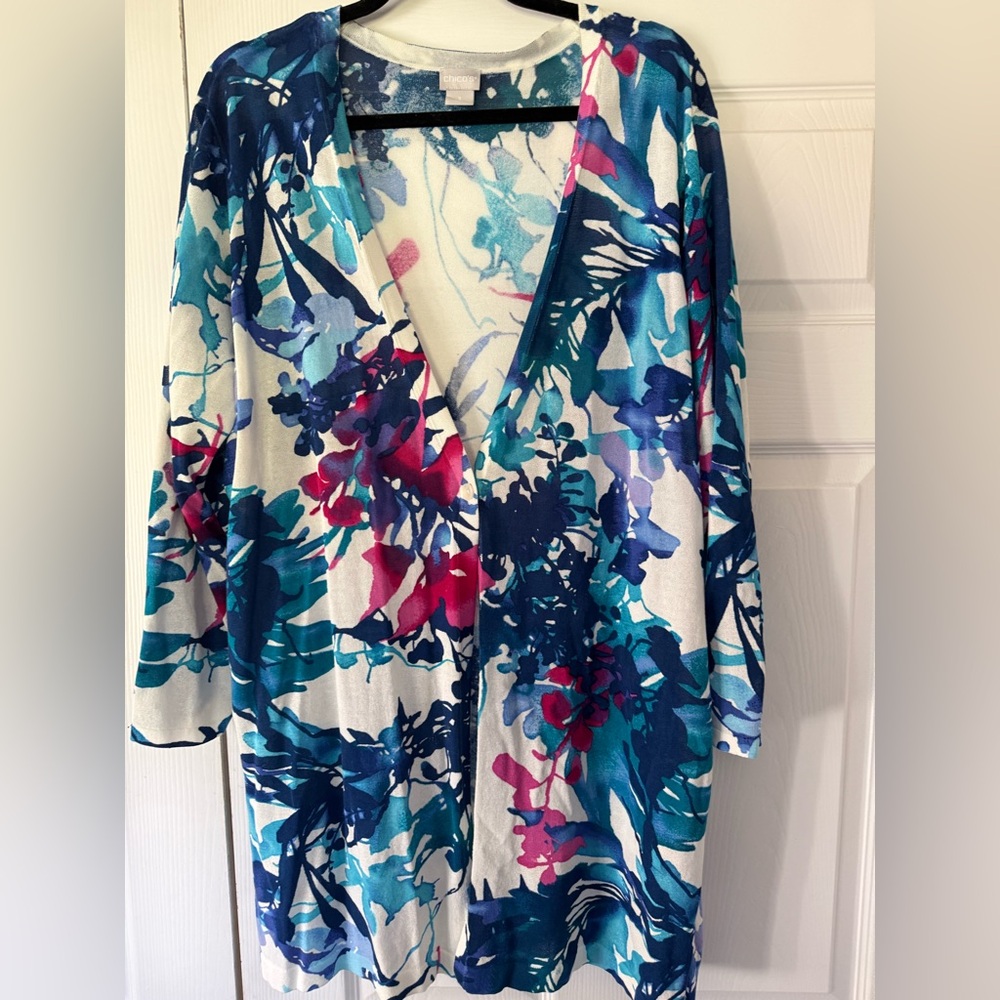 Chico’s Spring Paradise Garden cardigan